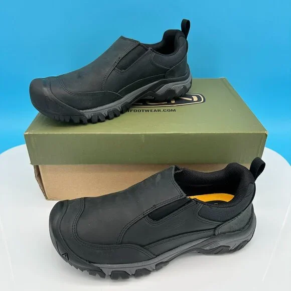 Keen Men's Targhee III‎ Slip On Leather Upper Hiking Shoes, Size 8, Black Magnet